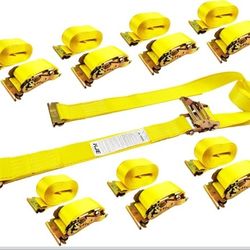 8 Pack E-Track Ratchet Straps, Heavy Duty 2"x20' Cargo Tie-Downs