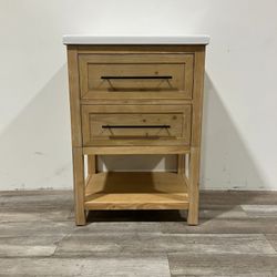 24" Bathroom Vanity Cabinet with Ceramic Sink (Open Box)