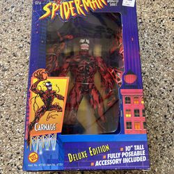 NEW Vintage 1994 Toy Biz Marvel Spider Man Carnage 10" Deluxe Figure