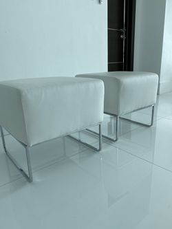 White leather stools