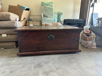 Mid Century Wooden Chest Coffee Table Trunk