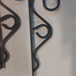 Two Metal Shelf Brackets Matte Black Finish