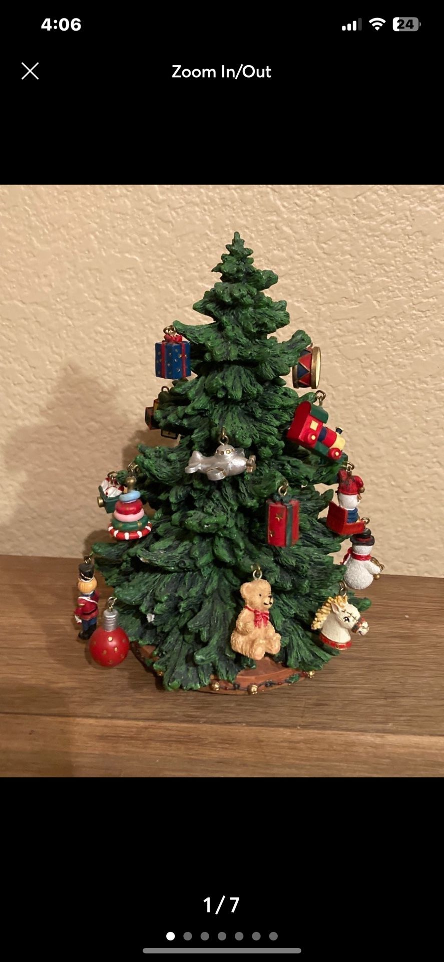 Rotating Christmas Tree Wind Up With Music 10”