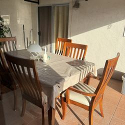  Wood Dining Table With 6 Chairs 