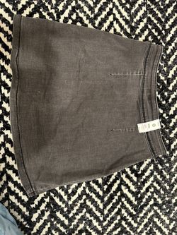 Black Denim Zip Up Skirt 