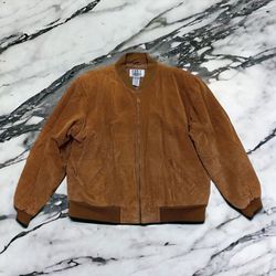 City Streets Leather Bomber Jacket, XX-LARGE Brown- Men's Leather Jacket