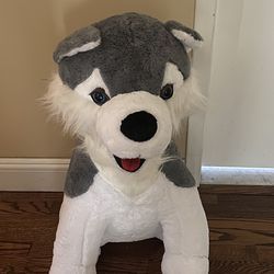 Large Stuffed Husky Dog