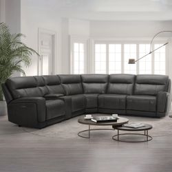 Gilman Creek Lauretta Leather Reclining Sectional $1,350  2 parking spots inside ‼️Location • THE NEXT DEAL  📍1014 Coolidge Ave National City Ca Hour