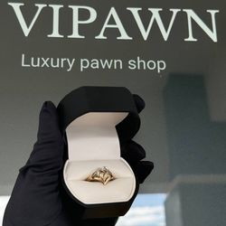 Jewelry 10K solid Yellow Gold 0.10 CTW Diamond Ring sz 6.5