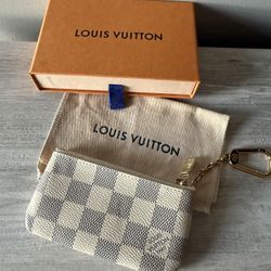 Lv Key Pouch Damier Azur 