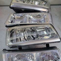 03-06 Chevrolet Silverado Avalanche Headlights Luces Micas Calaveras Faros Faroles Focos Chevy Headlamps 