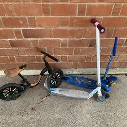Kids Scooters and bike bicycles for parts or repairs
