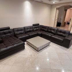 made in Italy natural leather sofa