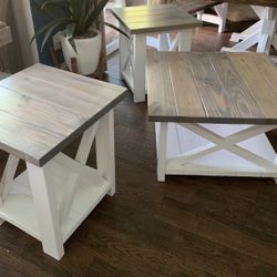 Custom coffee table farmhouse Wood  Modern Rustic Center Oval Set End Table Side Table  Storage Monastery Set Chest  Restoration hardware Carpenter