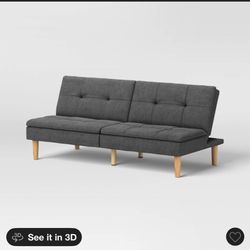 69" Tufted Futon Sofa Dark Gray - Room Essentials™