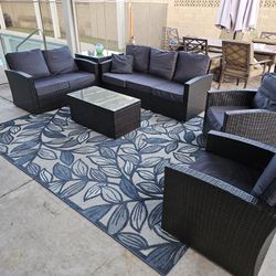 6 Piece Outdoor Storage Patio Furniture Conversation Set *New*