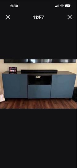 Blue-Gray TV Stand Media Console