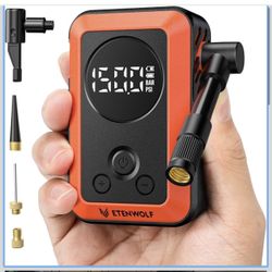 ETENWOLF Mini Bike Pump,20s Fast Inflate Bicycle Pump with Guage,150PSI Portable Electric Bike Air Pump with Presta and Schrader Valve for Mountain Bi