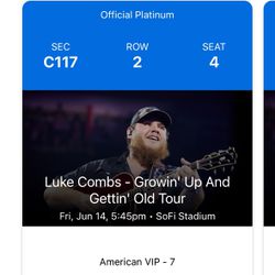 2 Tickets To Luke combs Concert - SoFi stadium 
