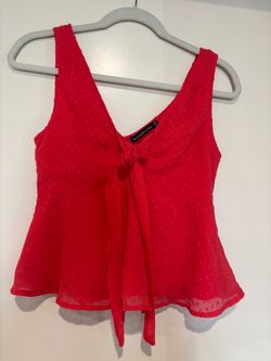 Abercrombie & Fitch Red Tie-Front Tank Top XS