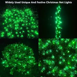 5x5ft Green Christmas Net Lights, 100LED Connectable