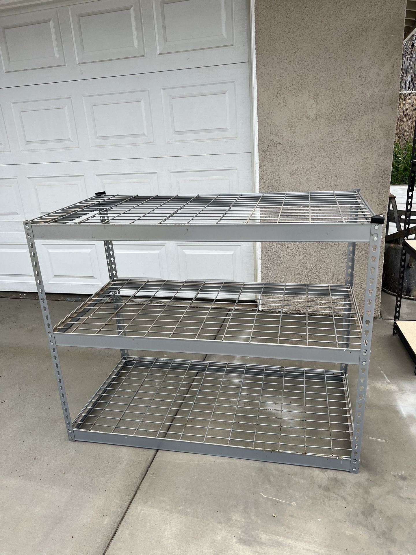 Shelves. 3-Tier garage Storage Shelving Metal Grey