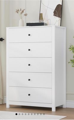 White 5-Drawer Dresser – Brand New