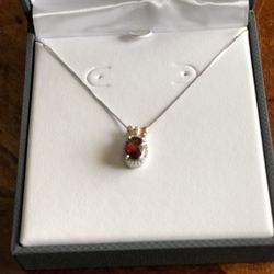 14k rose gold silver 1/10 cttw Diamond 18”