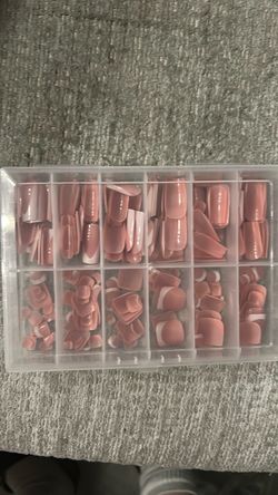 Pink French Tip Press-On Nails - Toes Set