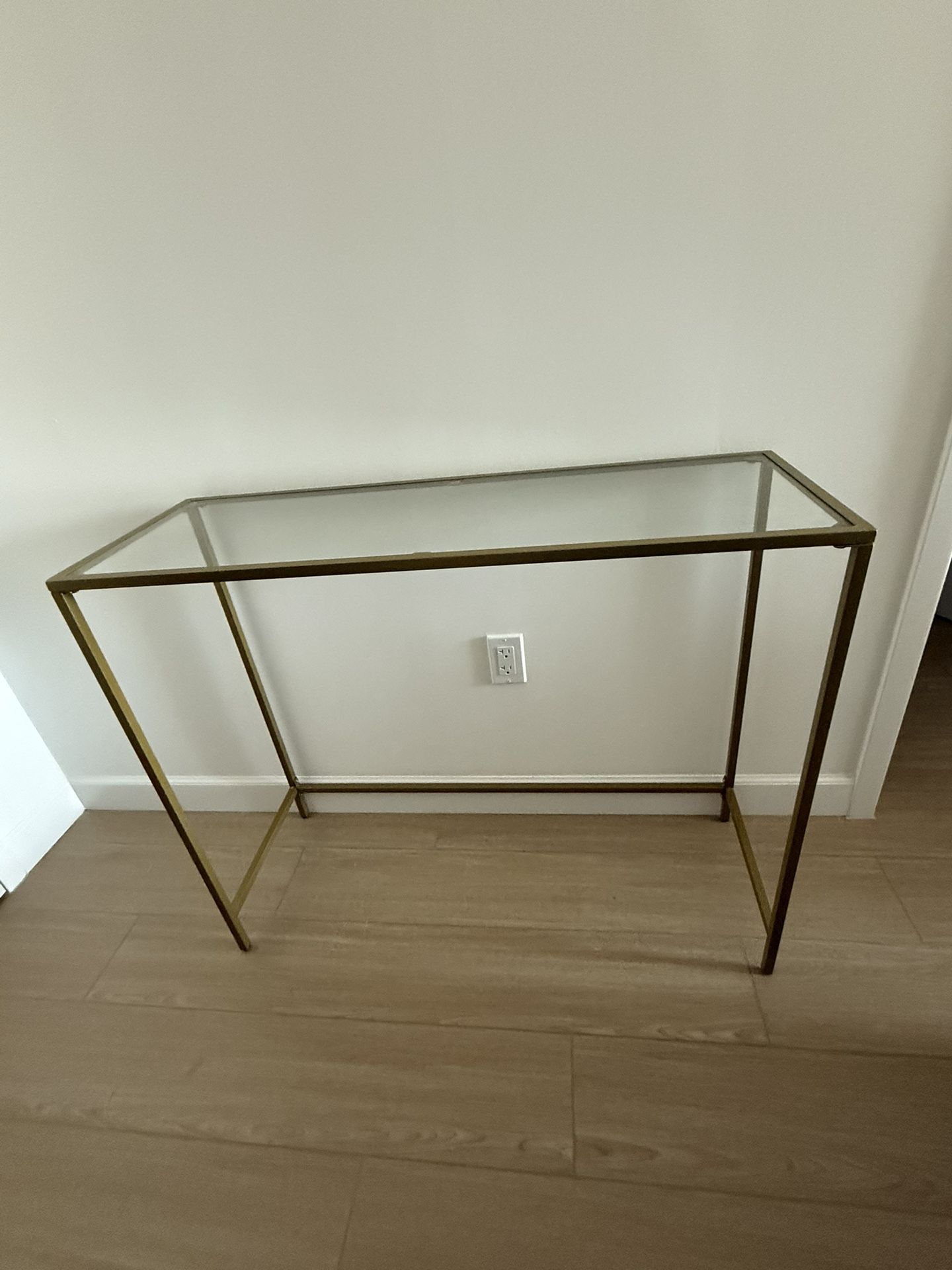 Glass Table With Gold Frame