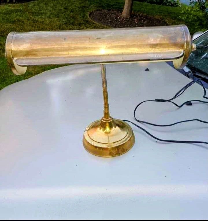 Brass Piano Lamp / Brass Desk Lamp