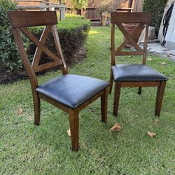 Set of 2 Stylish Double Cross-Back Farmhouse Dining Chairs