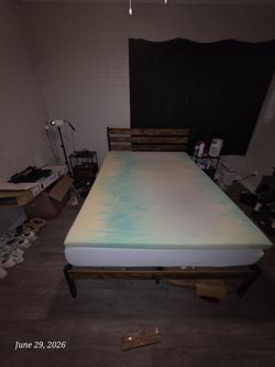 Full size bed frame and mattress