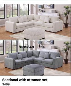 Sectional with ottoman set