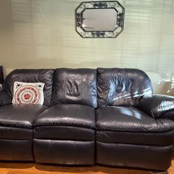 Leather sofa and loveseat