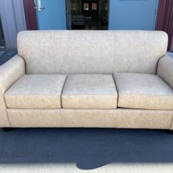 NEW Couch With Pull Out Queen Bed FAUX VEGAN LEATHER