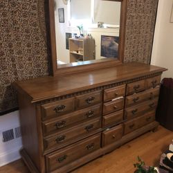 Very big Beautiful Dresser With Mirror Included (14 Drawers) 
