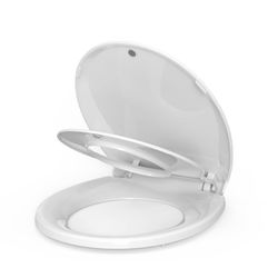 Toilet Seat with Potty Training Toddler Seat, Toilet Seat with Slow Close and Magnets for Adult and Child-Round 17''