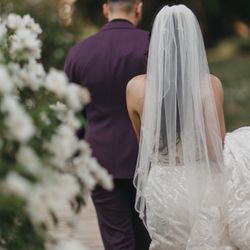 Beaded Scallop Mid-length Veil