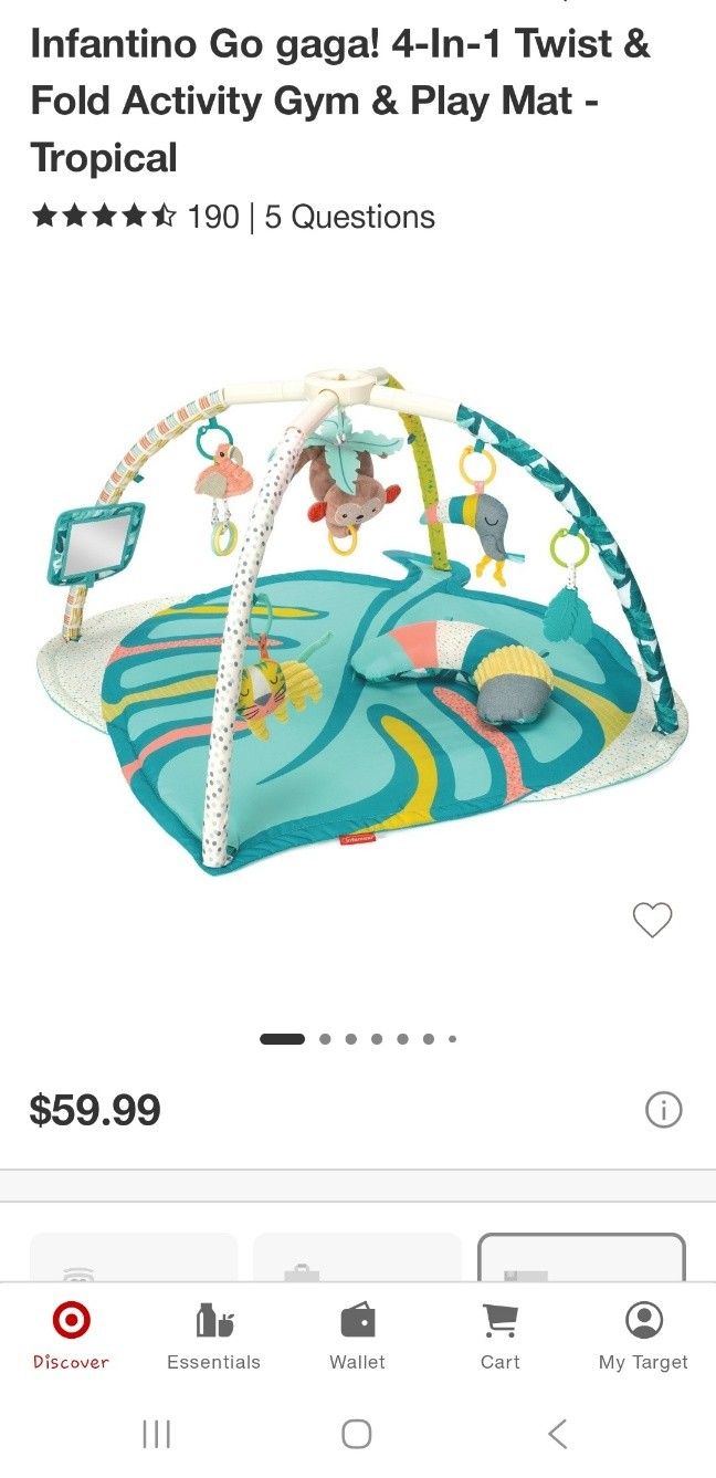 Infantino Foldable Activity Play Gym Used Only Couple Times