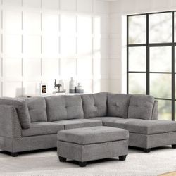 BRAND NEW SECTIONAL COUCH WITH OTTOMAN 