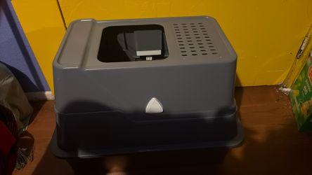 Cat Stainless Steel Liter Box W Food New Clean Protein