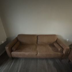 Faux suede slim couch