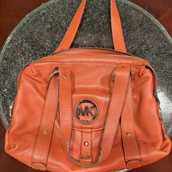 Michael Kors Orange Leather Handbag
