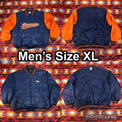 Vintage Reebok Reversible Jacket Denver Broncos Satin Bomber Full Zip Men’s XL