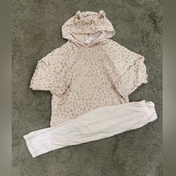 Girls Justice Fleece pjs set size Large 12/14 pink/gold