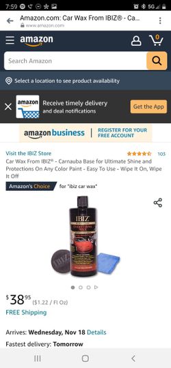 Car Wax From IBIZ® - Carnauba Base for Ultimate Shine and Protections On Any Color Paint - Easy To Use - Wipe It On, Wipe It Off