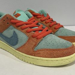 New Nike SB Dunk Low Pro Orange Emerald Rise DV5429-800 Size US Men 12