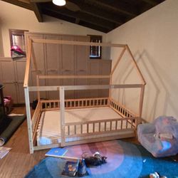 Kids House Bed Frame – Full Size – Solid Wood (No Mattress)