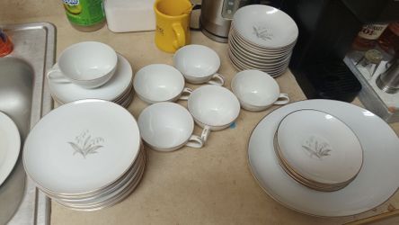 Japanese China plates cups and platter